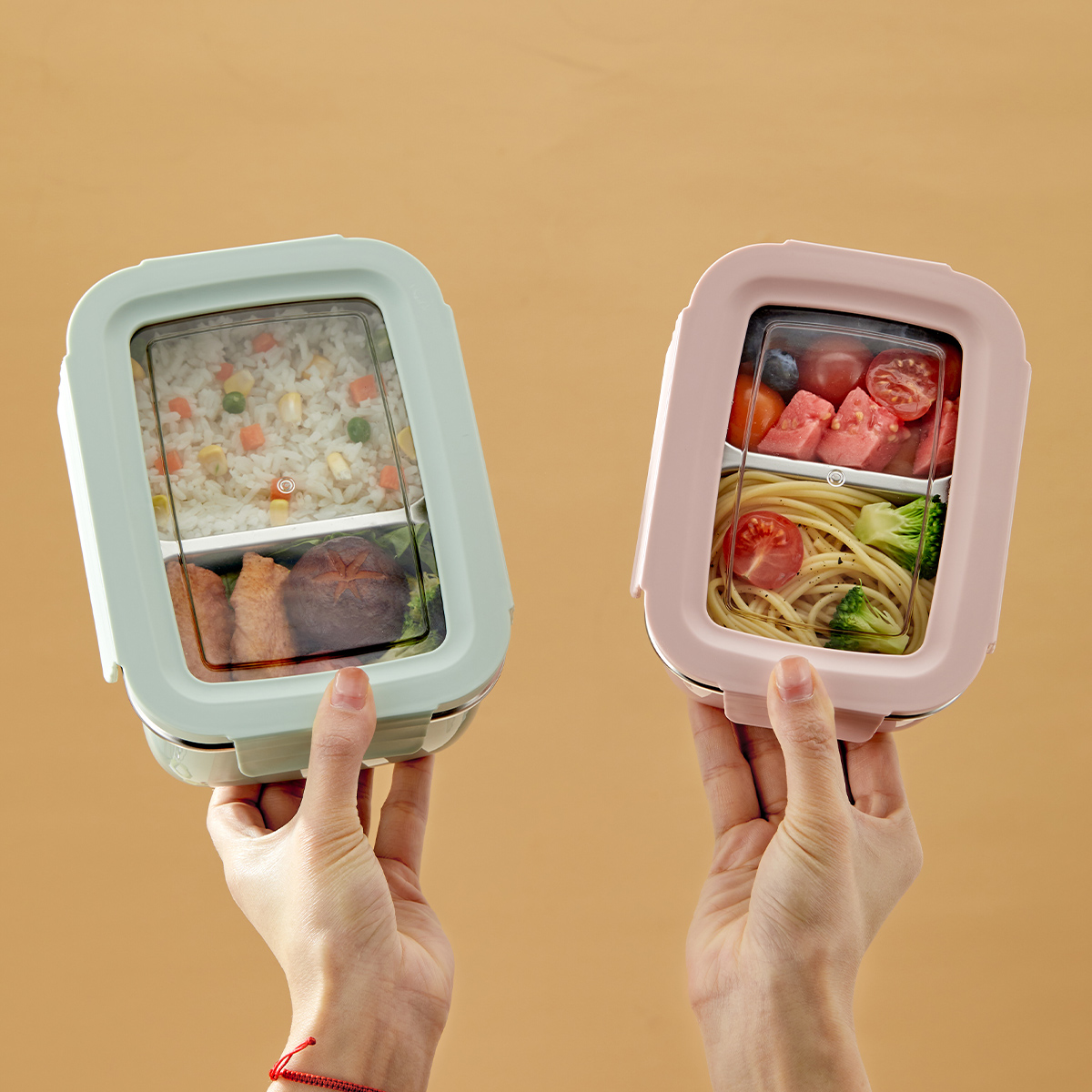 Meal Prep Bowl - 전자레인지용 304 스테인리스 스틸 칸막이 도시락,