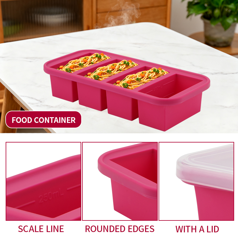 2 또는 3피스 실리콘 냉동 트레이 몰드 세트 뚜껑 포 - Meal Prep Template 리뷰 및 가격