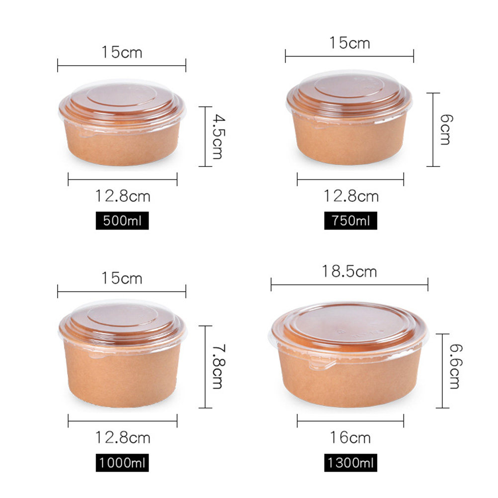 뚜껑이 있는 크라프트지 재질의 일회용 식품 용기 20개 - Meal Prep Bowl 리뷰 및 가격